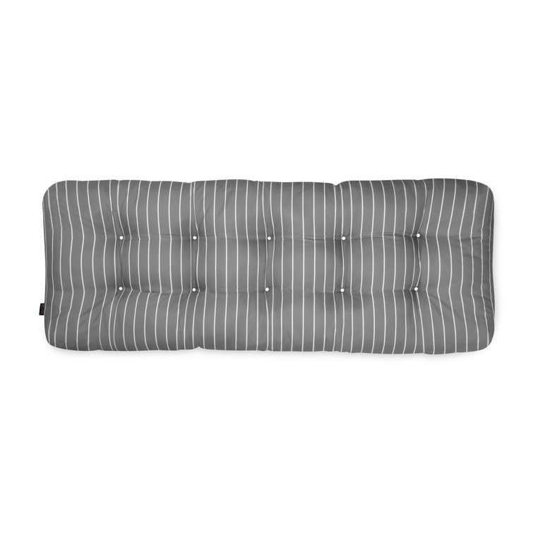 Moon Mist Stripe Gray Outdoor Bench Cushion