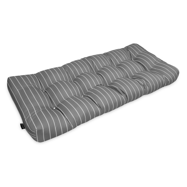 Moon Mist Stripe Gray Outdoor Bench Cushion