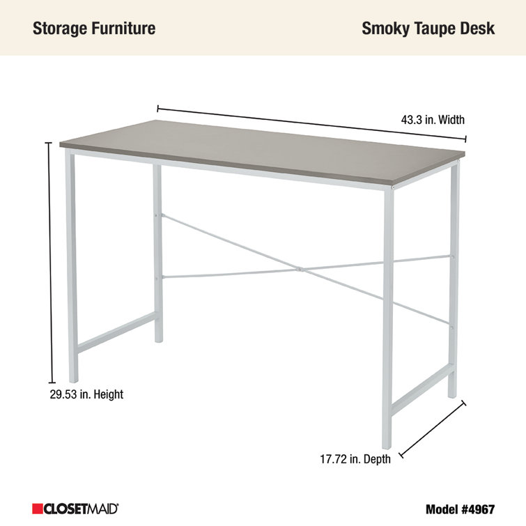 Modern Smoky Taupe Wood Writing Desk 43''