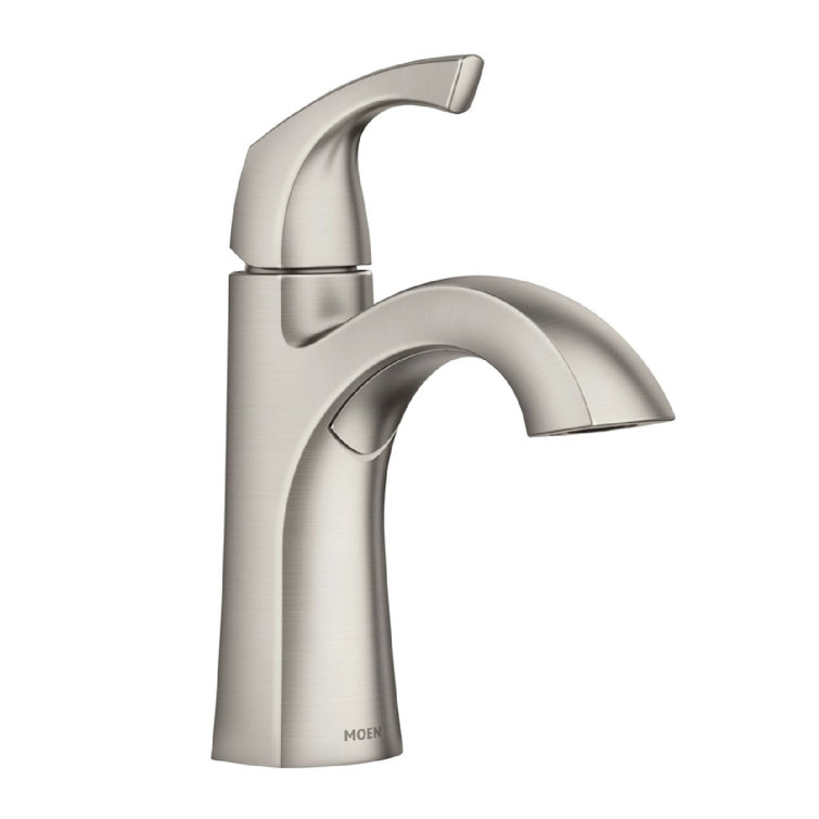 Brushed Nickel High Arc Single Handle Bathroom Faucet