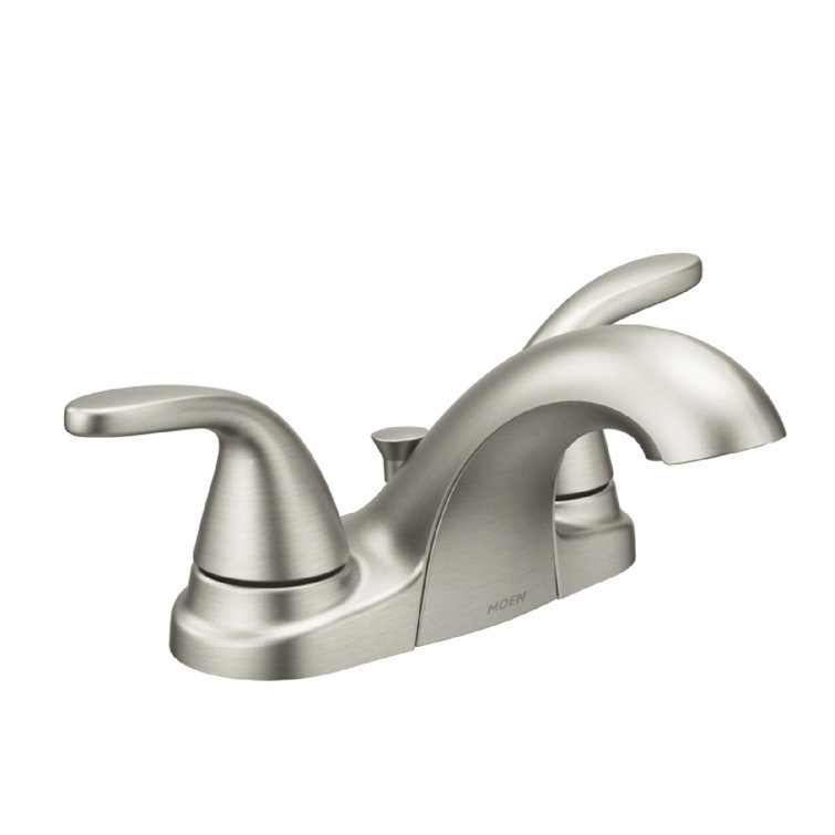 Brushed Nickel 4" Centerset Bathroom Faucet with Lever Handles