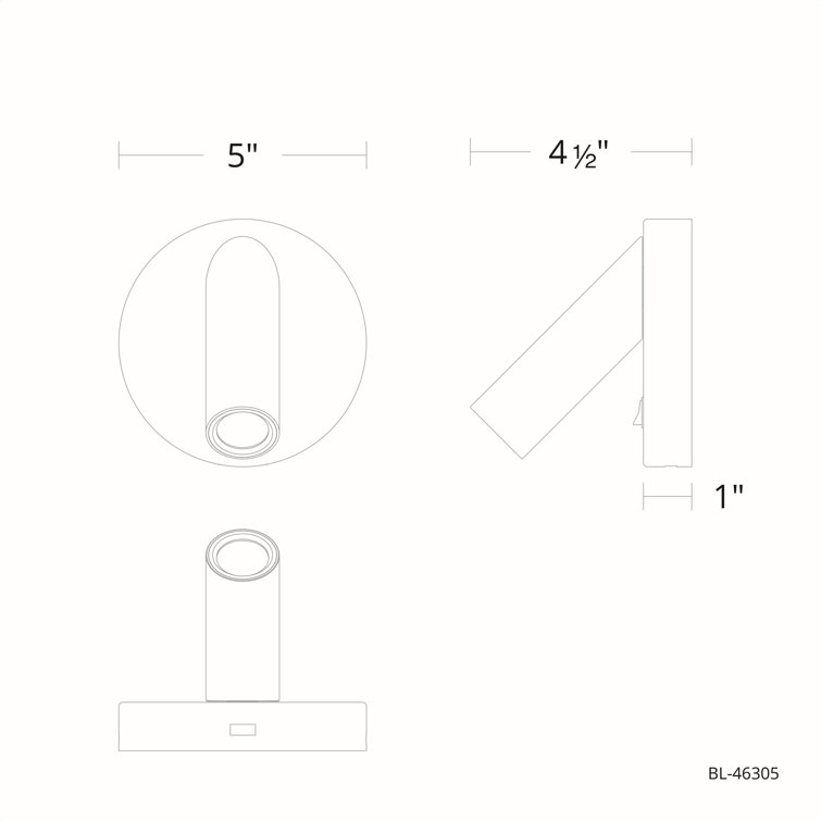 Aged Brass Circular Backplate Dimmable LED Sconce