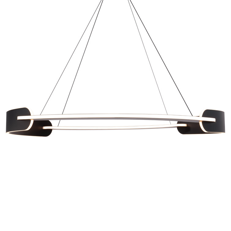 Black Aluminum 4-Light LED Geometric Pendant
