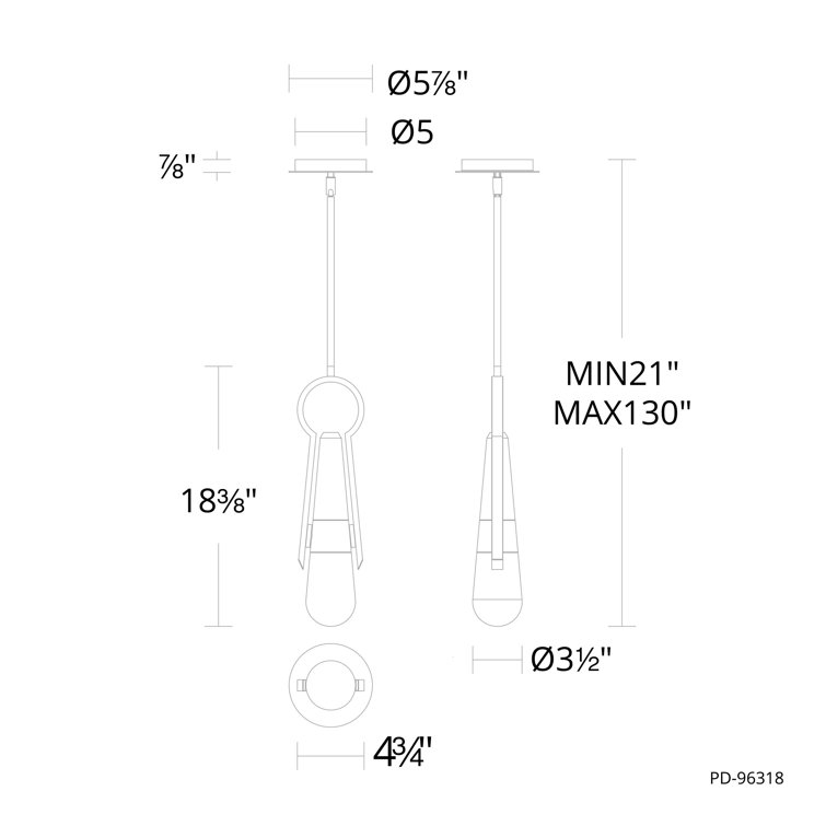 Ezra Black Aluminum LED Mini Pendant Light