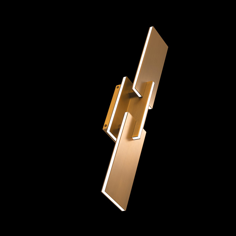 Aged Brass Dimmable 4-Light LED Wall Sconce with White Acrylic Shade