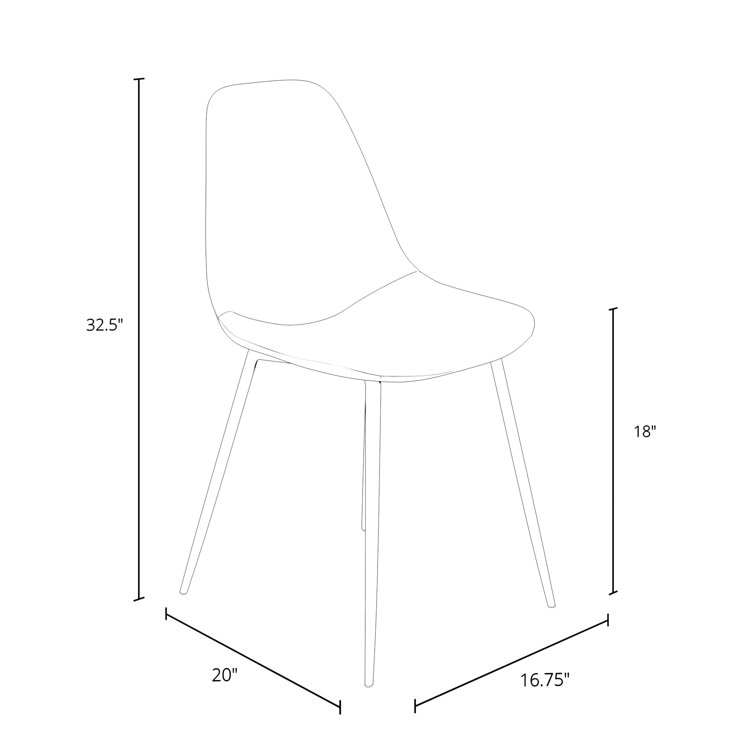 Bella Platinum Performance Velvet Side Chair Set with Matte Black Metal Legs