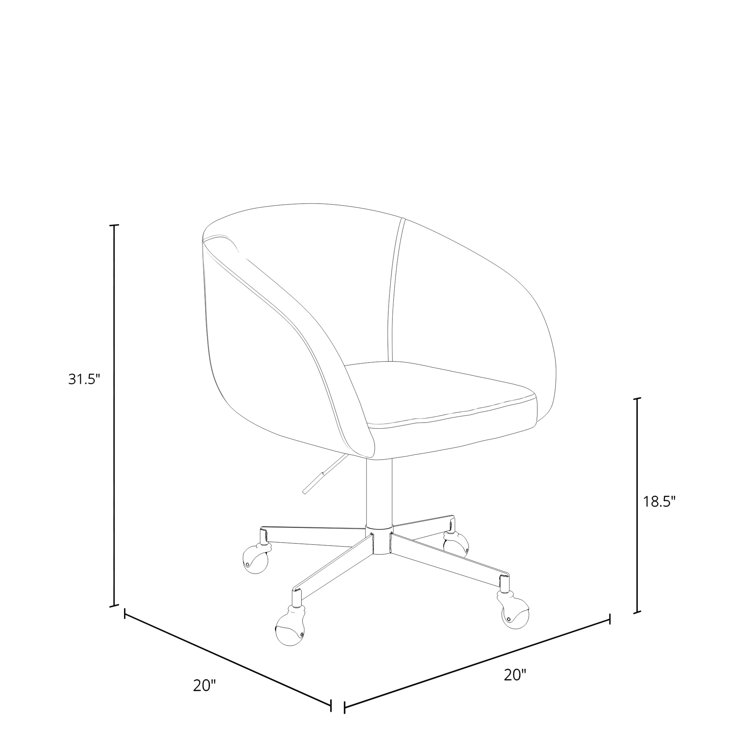 Gray Velvet Swivel Office Chair with Black Steel Base