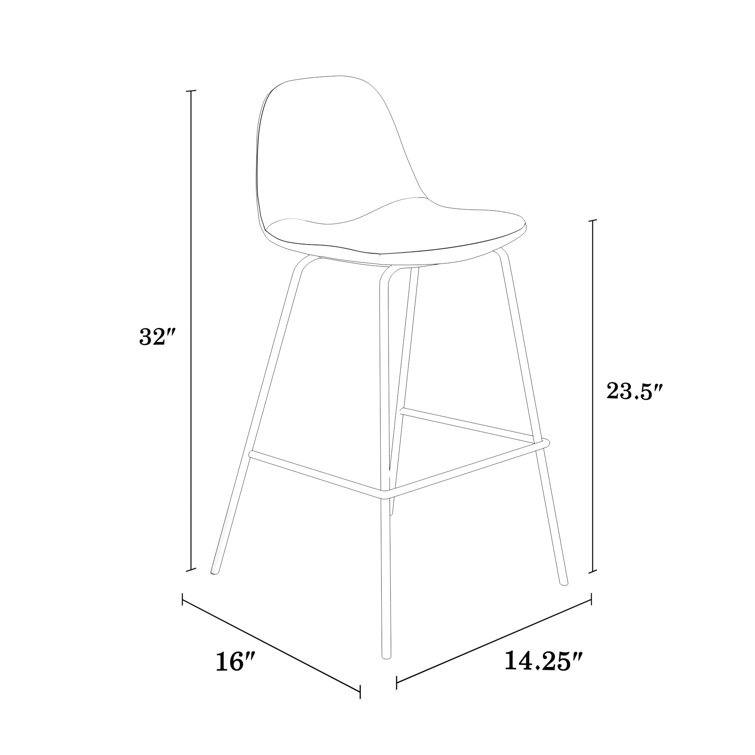 Maxine Vintage Black Metal Frame Vegan Leather Counter Stool