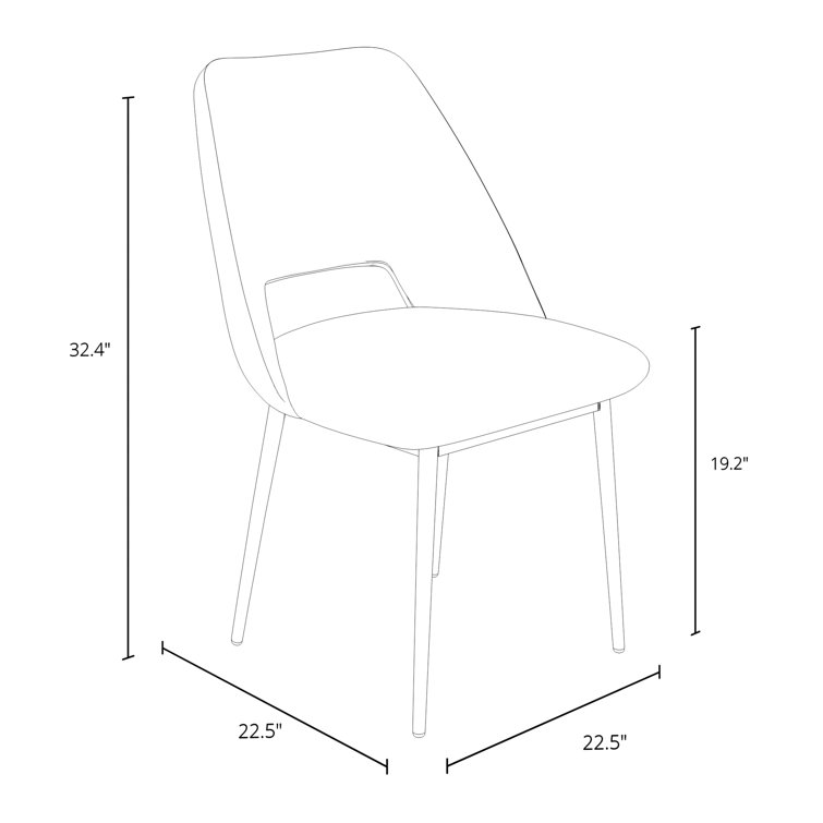 White Boucle Upholstered Side Chair with Metal Legs, Set of 2