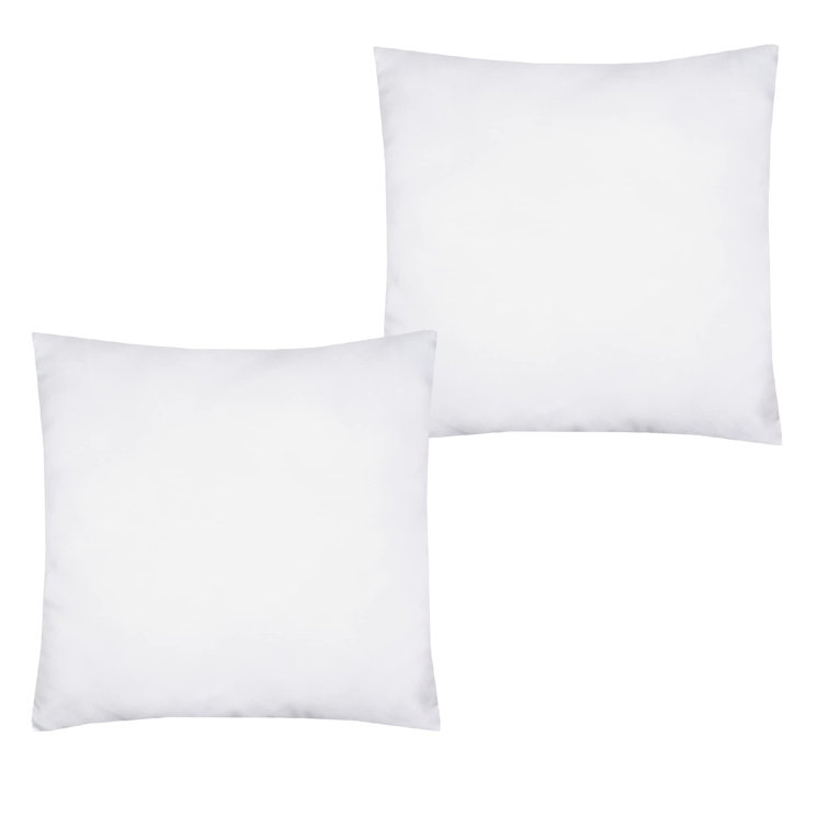 White Polyester Square Pillow Inserts, 16" x 16", Set of 2