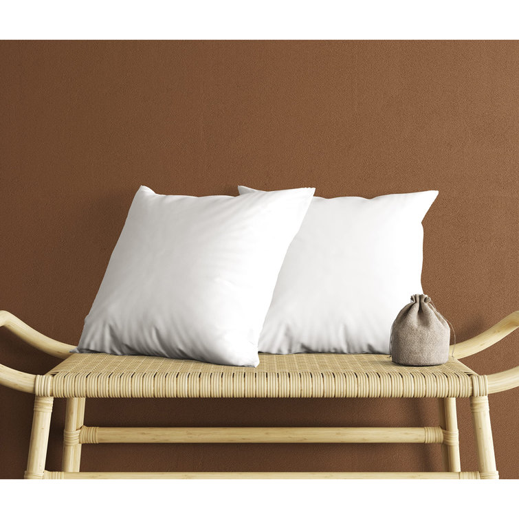 White Polyester Square Pillow Inserts, 16" x 16", Set of 2