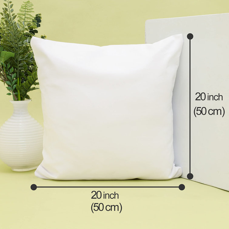 White Polyester Square Pillow Inserts, Set of 2