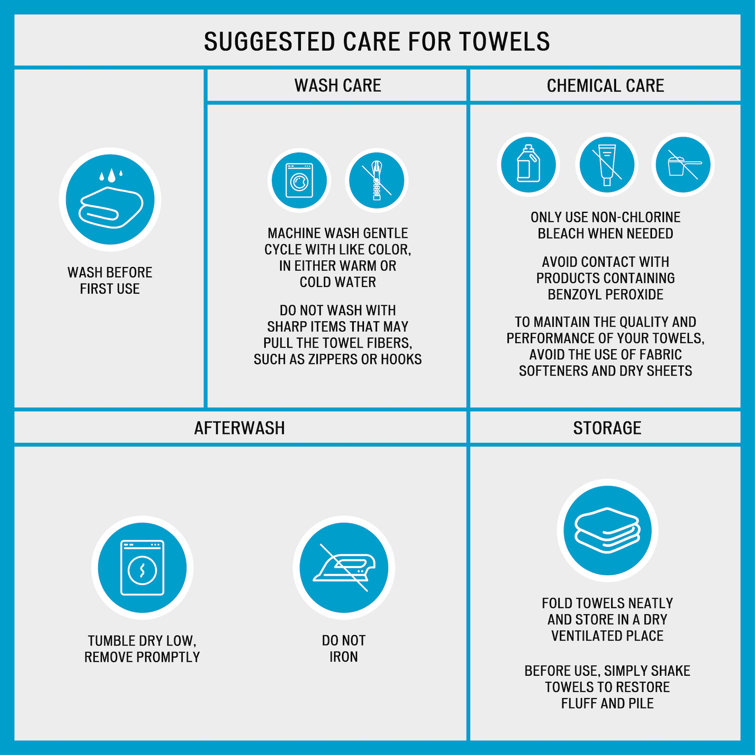 Oversized Soft Cotton Hand Washcloth Set of Six