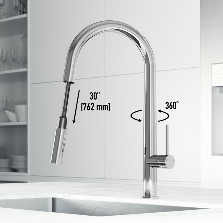 Greenwich Chrome Touchless Pull-Down Kitchen Faucet with Spray