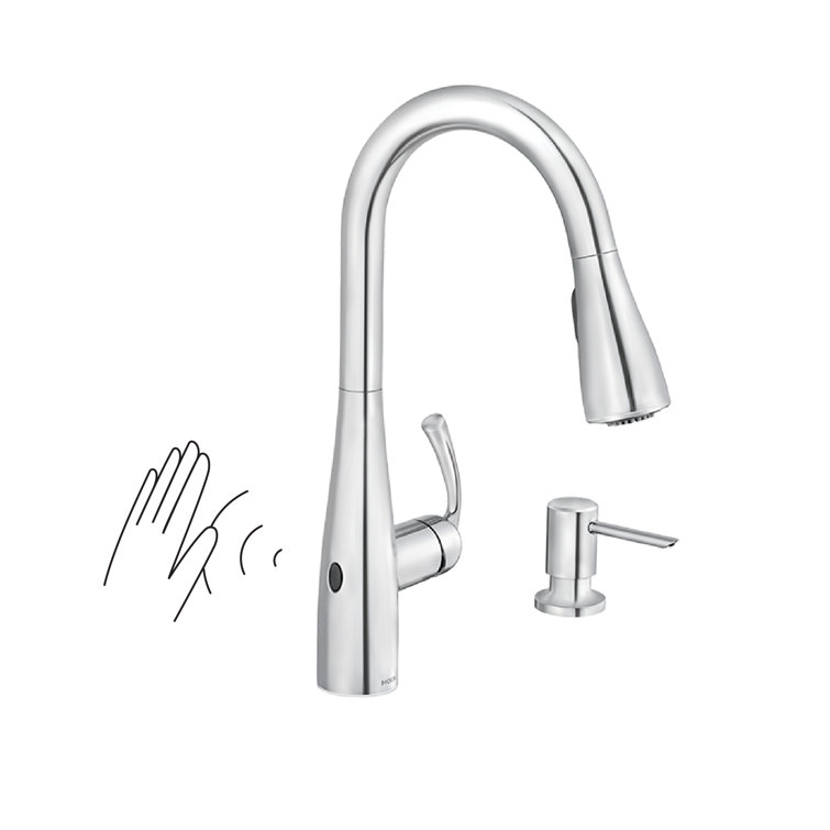 Chrome Touchless Kitchen Faucet with Pull-out Spray