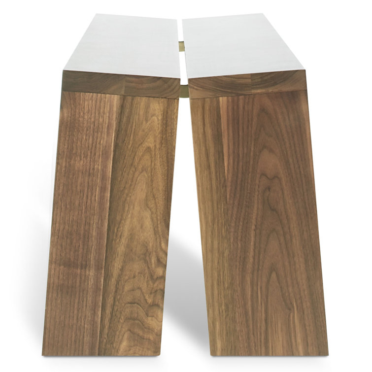 Walnut 60" Solid Wood Bench with Brass Brackets
