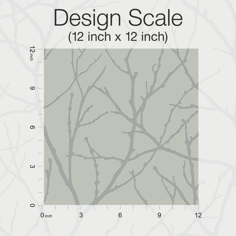 Gray and Silver Eucalyptus Trees Silhouette Wallpaper Roll