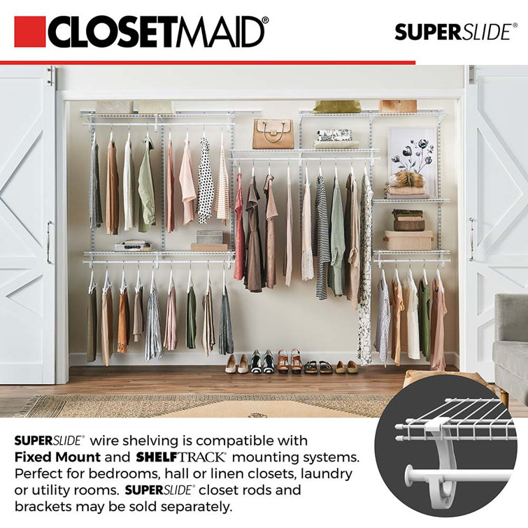 White 48-Inch Steel Hanging Closet Rod