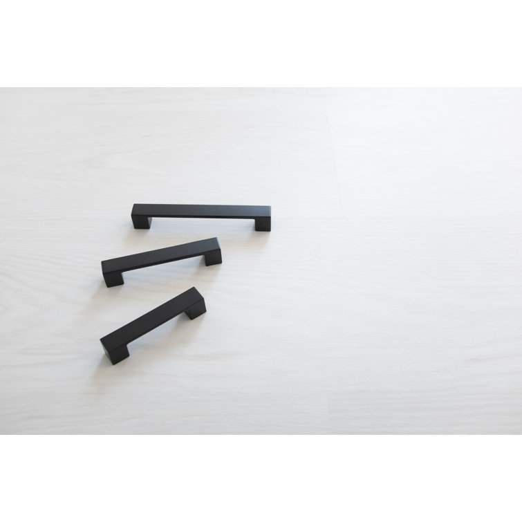 Matte Black Aluminum Modern Bar Pulls with Mounting Hardware, 5-1/16"