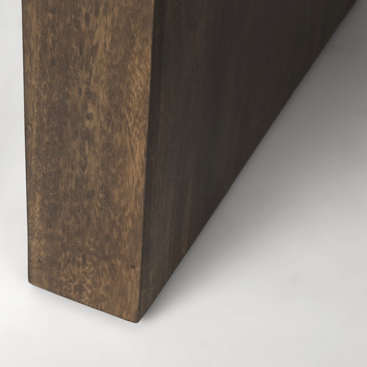 Dark Brown Mango Wood Rectangular End Table