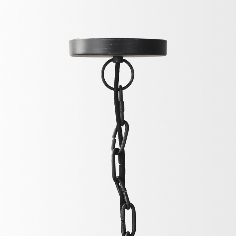Karina 24" Matte Black and Brass Dome Pendant Light