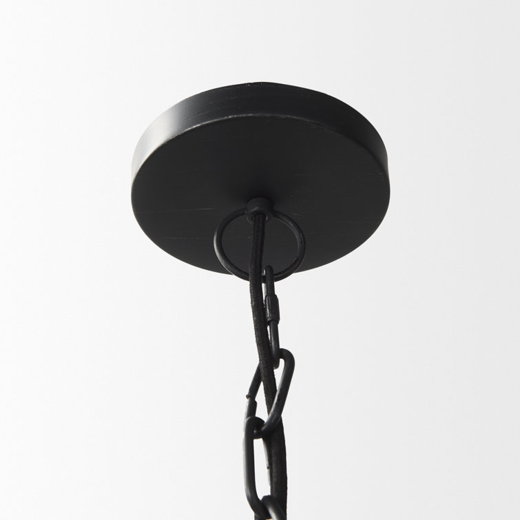 Karina 24" Matte Black and Brass Dome Pendant Light