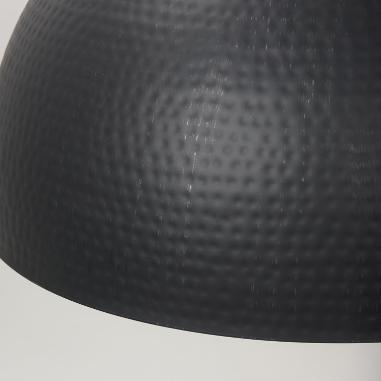 Karina 24" Matte Black and Brass Dome Pendant Light