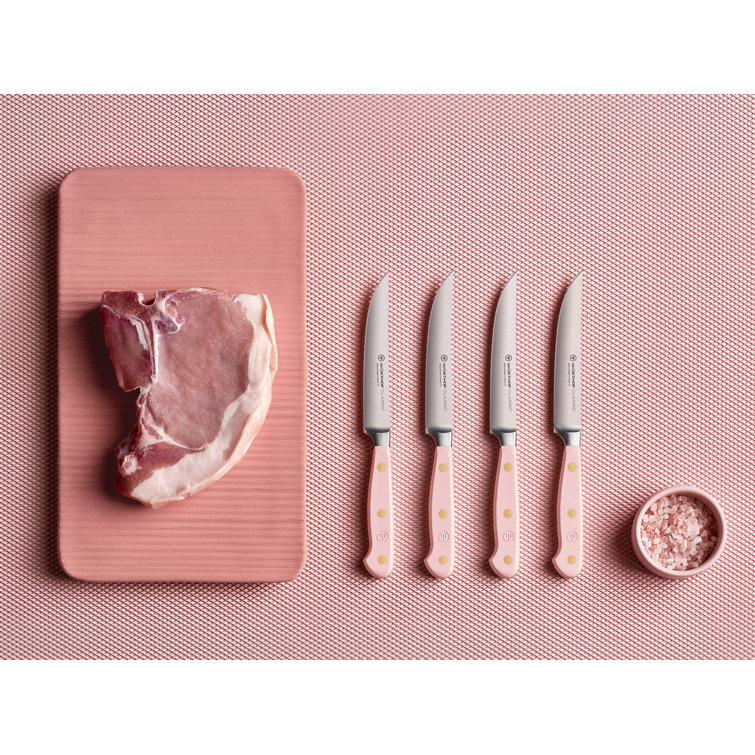 Wüsthof Classic Pink Himalayan Salt Stainless Steel 4-Piece Steak Knife Set