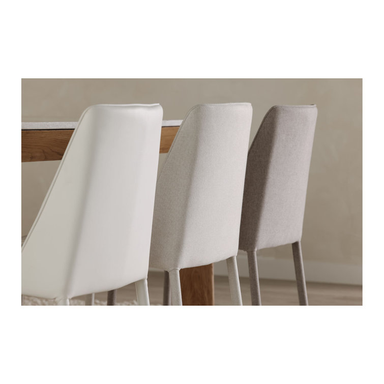 Gray Upholstered Metal Frame Side Chair Set of 2