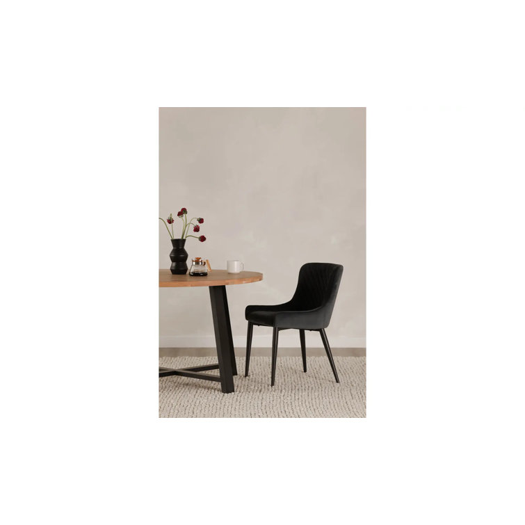 Contemporary Etta Dark Grey Velvet Upholstered Side Chair