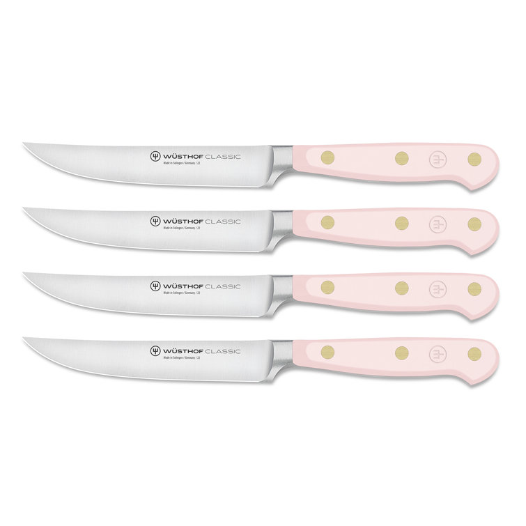 Wüsthof Classic Pink Himalayan Salt Stainless Steel 4-Piece Steak Knife Set