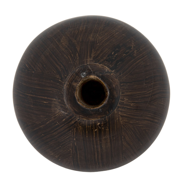 Rodiguez Dark Brown Solid Paulownia Wood Bud Vase