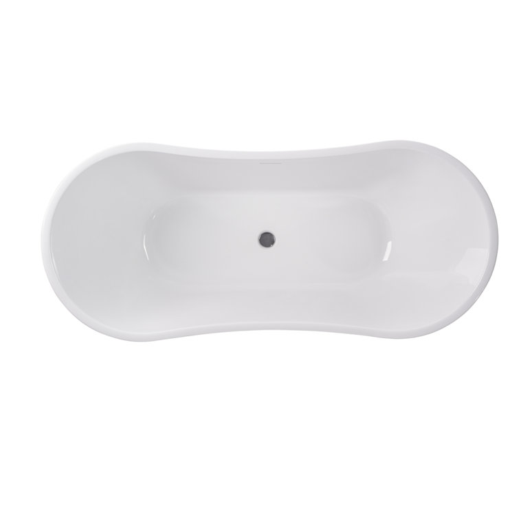 Ophelia 71'' White Acrylic Freestanding Soaking Bathtub