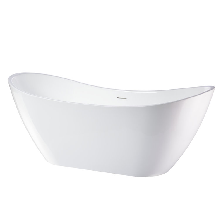 Ophelia 71" White Acrylic Freestanding Soaking Bathtub