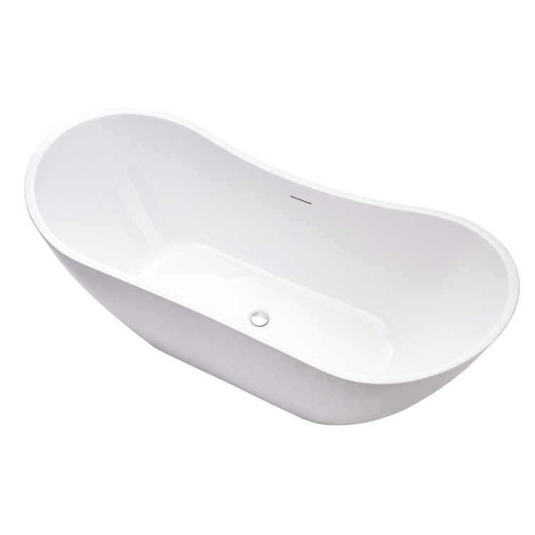 Ophelia 71" White Acrylic Freestanding Soaking Bathtub
