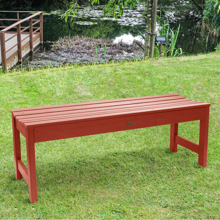 Rustic Red Recycled Plastic Outdoor Picnic Bench