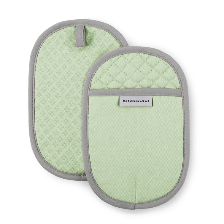 Pistachio Silicone and Cotton 2-Piece Pot Holder Set