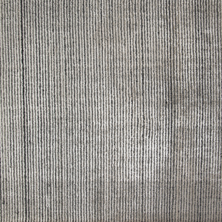 Amaud Handmade Gray Wool and Viscose 9' x 12' Rug