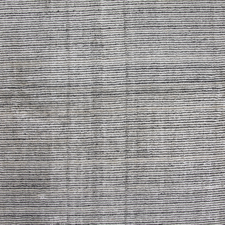 Amaud Handmade Gray Wool and Viscose 9' x 12' Rug