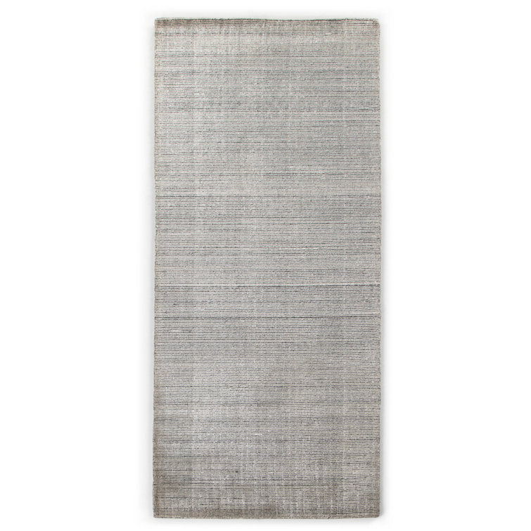 Amaud Handmade Gray Wool and Viscose 9' x 12' Rug