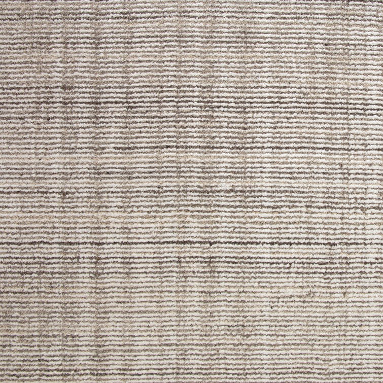 Handmade Transitional Brown/Cream Wool-Viscose Blend Area Rug, 6' x 9'