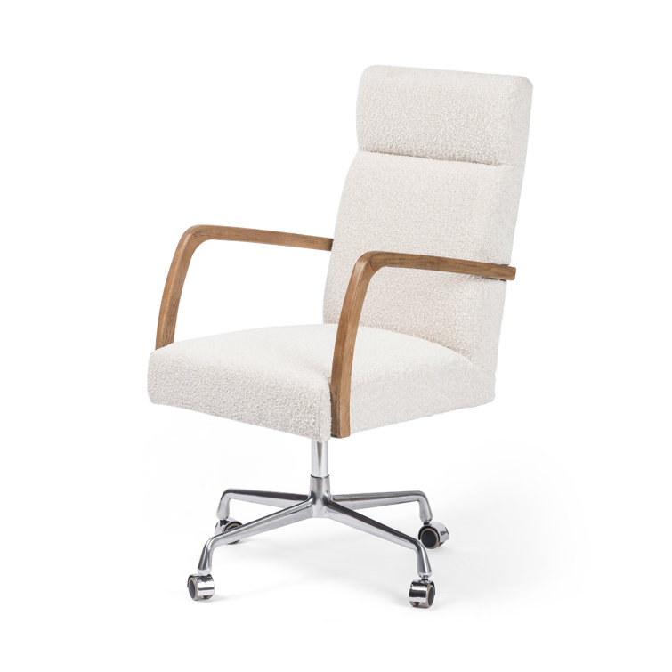 Bryson High-Back Knoll Natural Swivel Task Chair in White