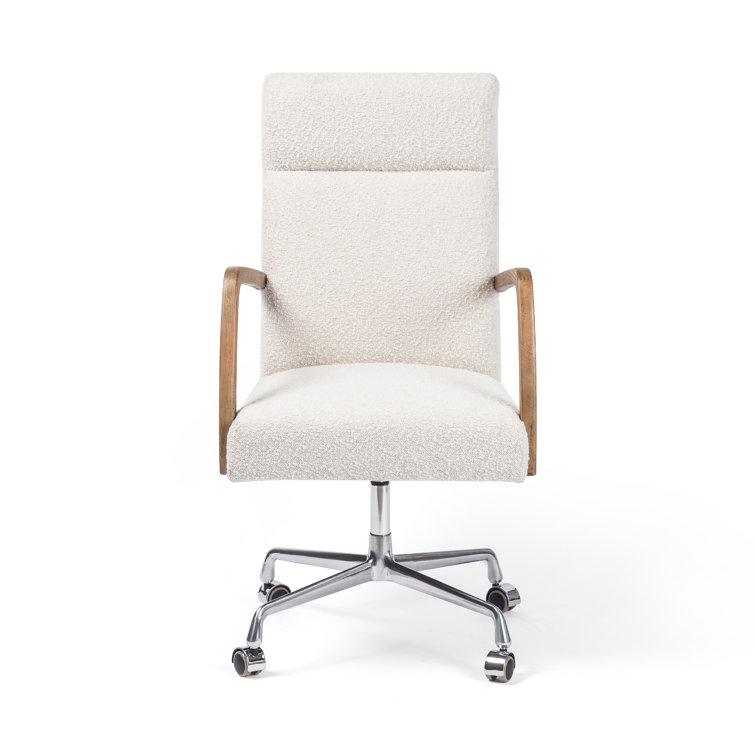 Bryson High-Back Knoll Natural Swivel Task Chair in White
