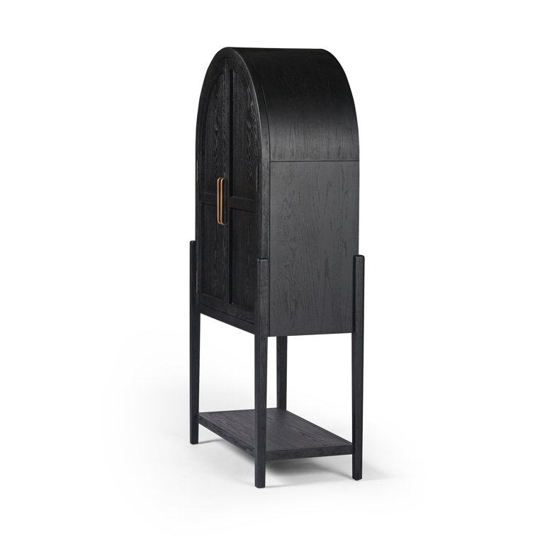 Tolle Black Contemporary 2-Door Arched Armoire