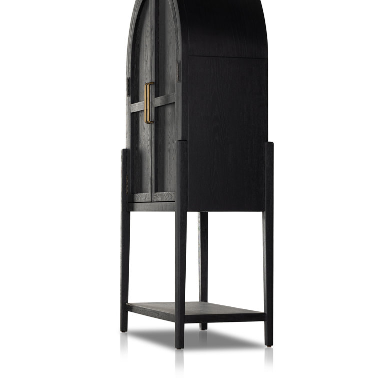 Tolle Black Contemporary 2-Door Arched Armoire