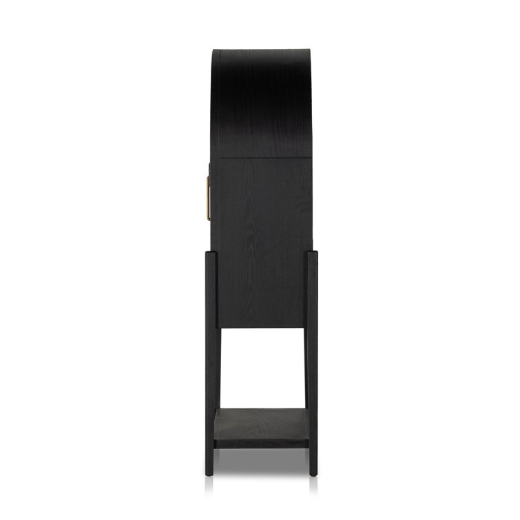 Tolle Black Contemporary 2-Door Arched Armoire