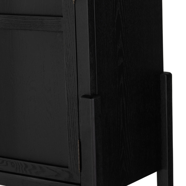 Tolle Black Contemporary 2-Door Arched Armoire