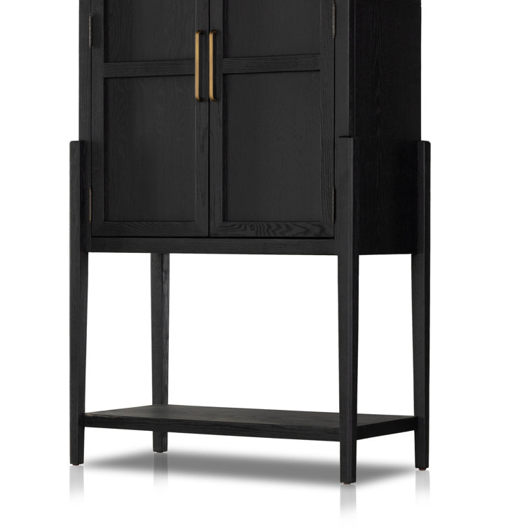 Tolle Black Contemporary 2-Door Arched Armoire