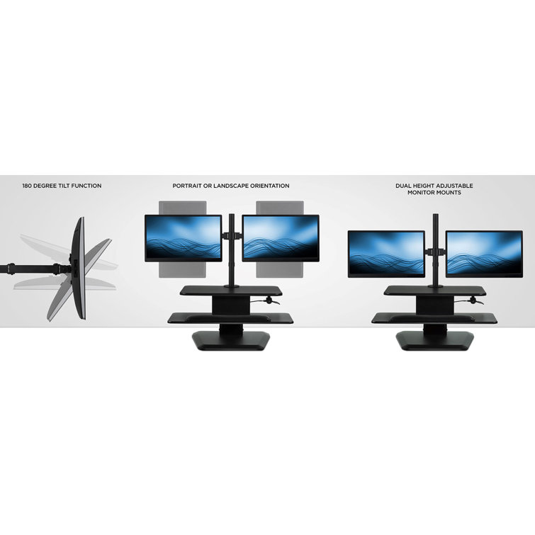 ErgoFlex 29" Compact Height Adjustable Dual Monitor Standing Desk Converter