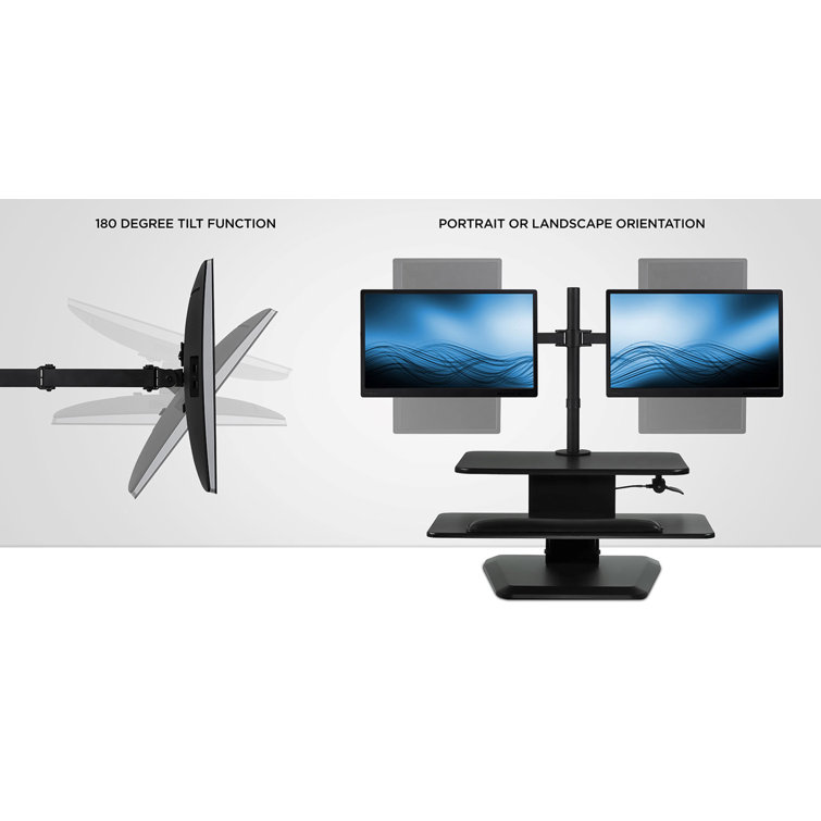 ErgoFlex 29" Compact Height Adjustable Dual Monitor Standing Desk Converter